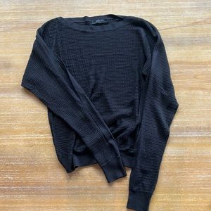 All Saints Black Mesh Top Small